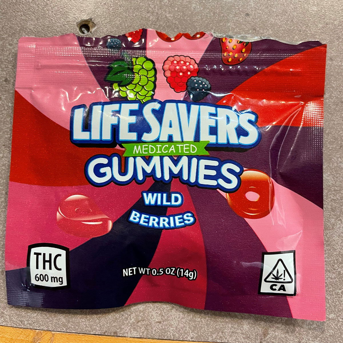 A package of medicated Lifesaver gummies